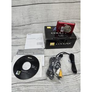 Nikon COOLPIX L18 8.0MP Digital Camera 3x Zoom RED & 2GB SD Card Tested Working!